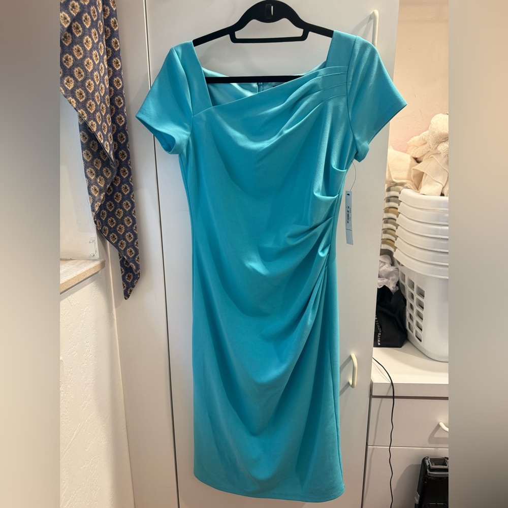 Cute Maggy London Ruched Turquoise Dress